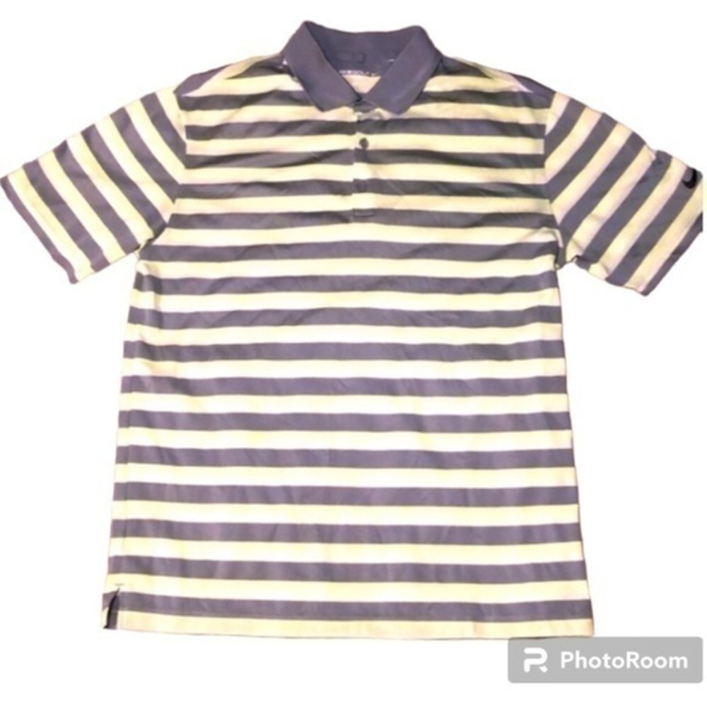 NIKE GOLF Tour Performance DRI-FIT Collared Button Neck Short Sleeve Shirt - M